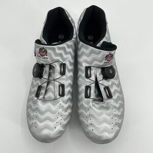 ARTVEP 3D White Silver Indoor Outdoor Cycling Shoe Womens 8.5 / Mens 7 Disco